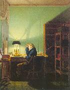 Georg Friedrich Kersting Man Reading by Lamplight oil on canvas